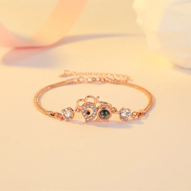 100 Languages Zodiac Mouse Bracelet Korean Retro Dongdaemun Men And Women Bracelet