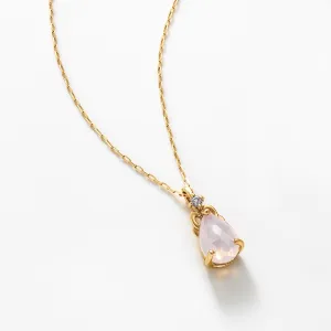 10K Moonlight Amethyst Lupine Necklace (Yellow Gold)