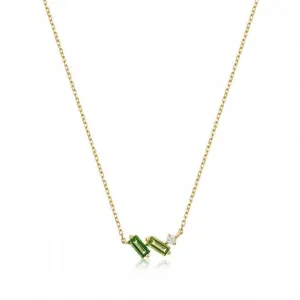 14ct Gold Tourmaline And White Sapphire Necklace NAU005-01YG