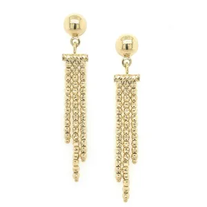 14k Gold Three Row Dangling Earring