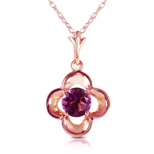 14K Solid Rose Gold Purple Amethyst Necklace Gemstone Series New