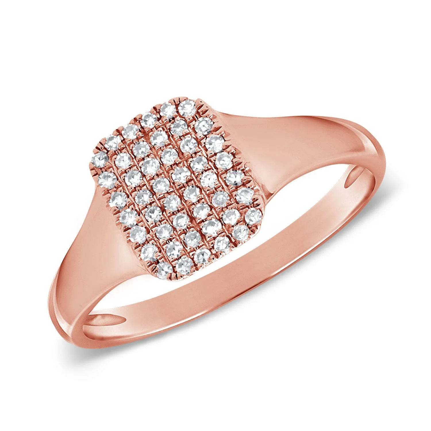 14K Yellow Gold Diamond Signet Ring