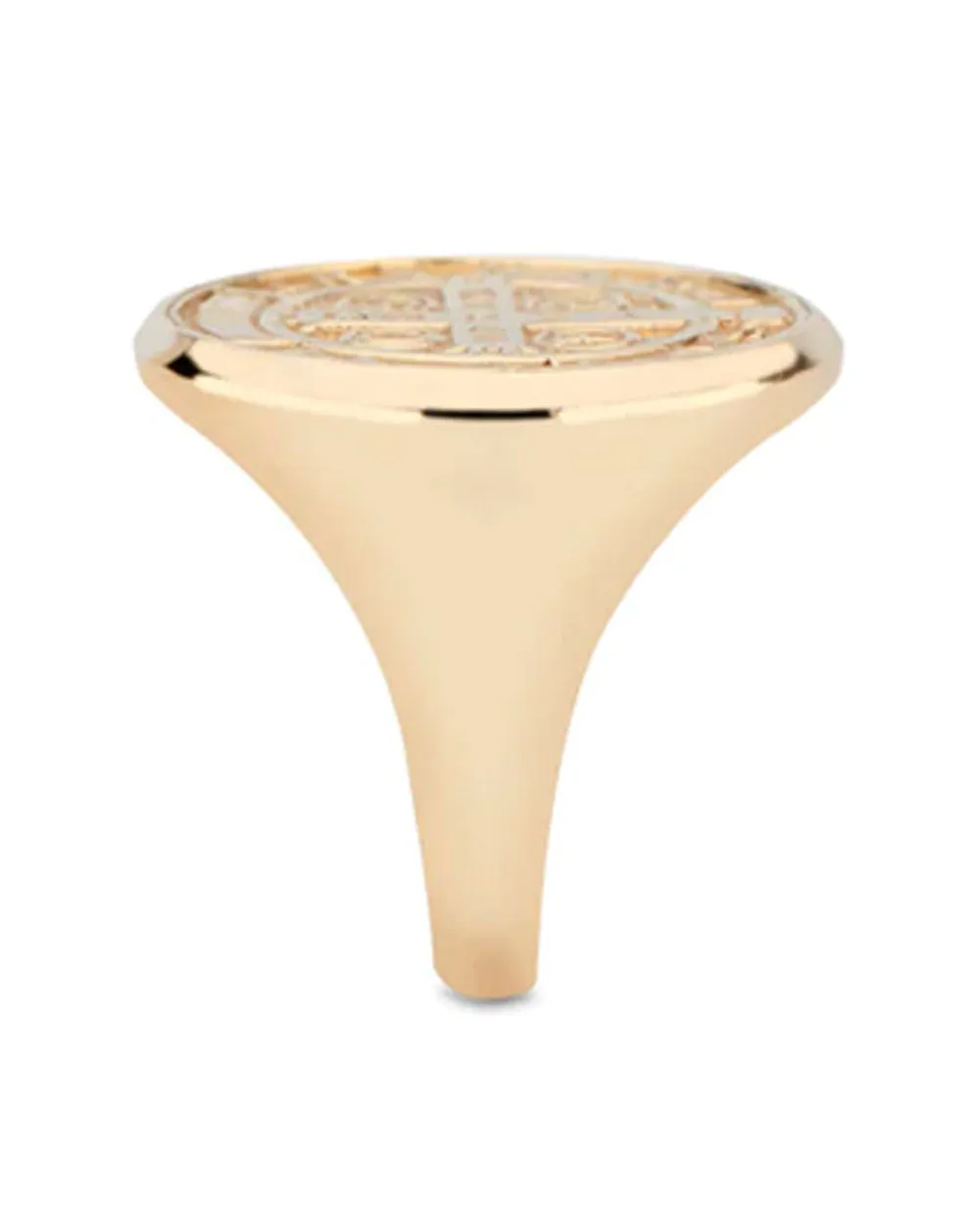 14k Yellow Gold St. Benedict Signet Ring