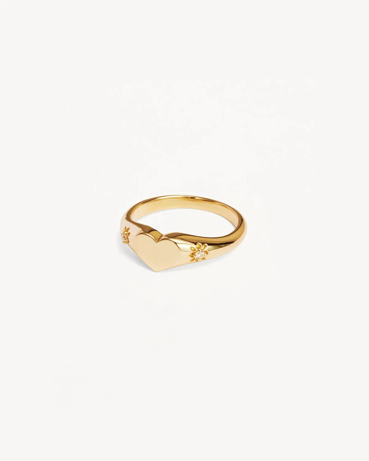 18k Gold Vermeil Heart Signet Ring