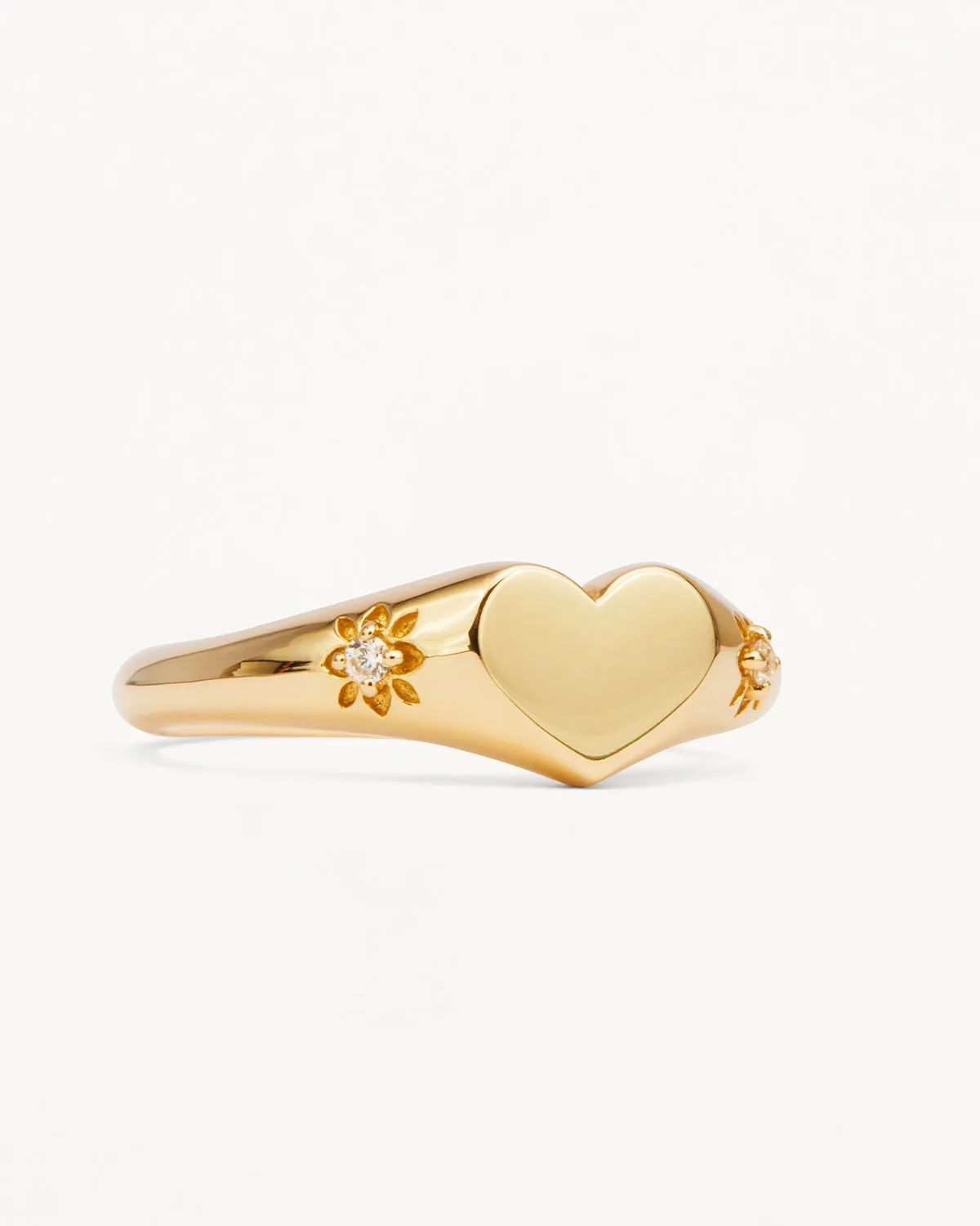 18k Gold Vermeil Heart Signet Ring