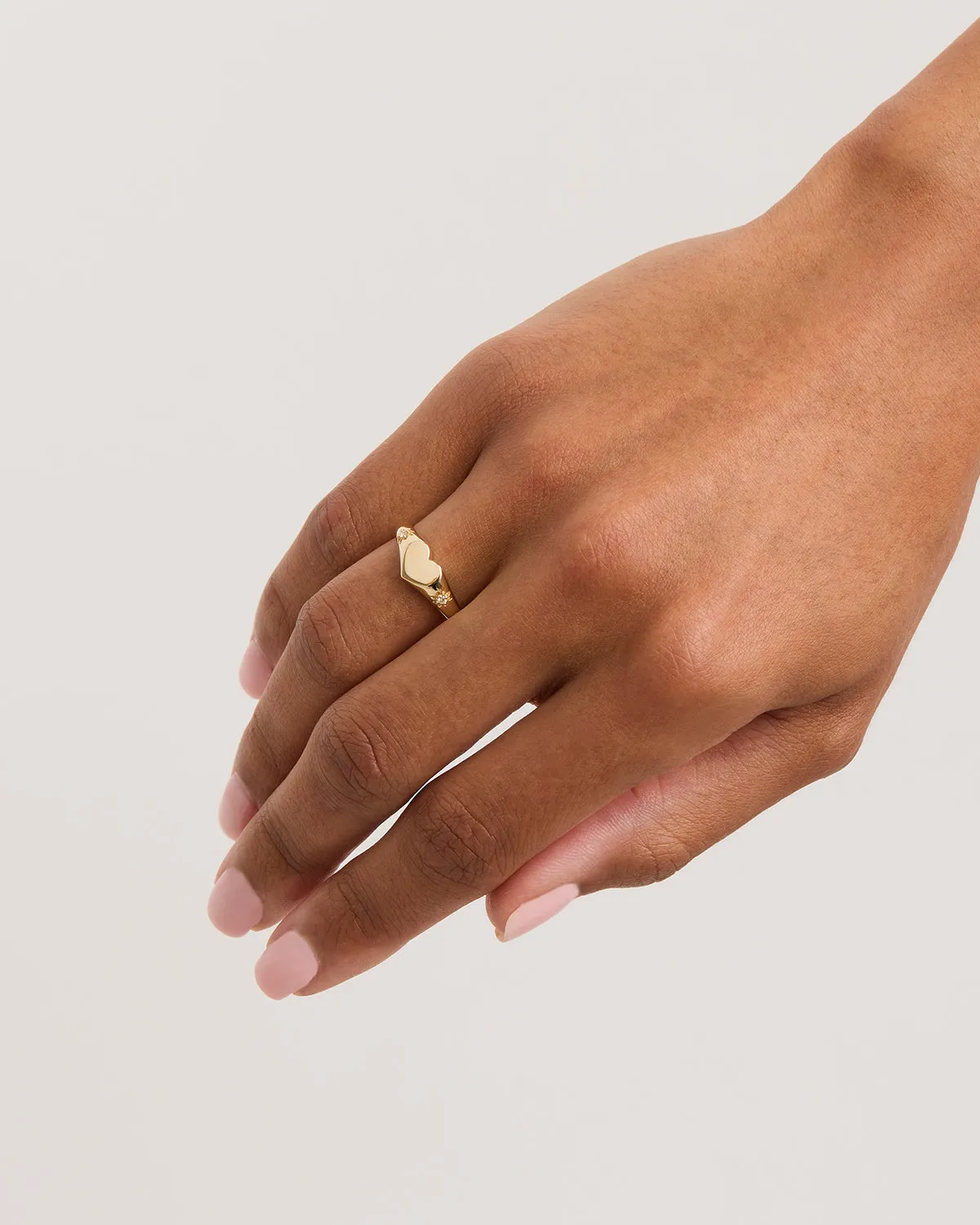 18k Gold Vermeil Heart Signet Ring
