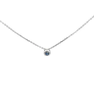 18K White Gold Sapphire Pendant Necklace