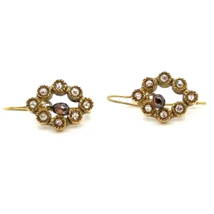 18kt Green Gold Chandelier Earrings with Diamonds 2