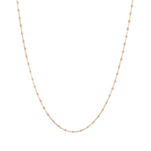 18" Coral Tiny Dot Chain Necklace