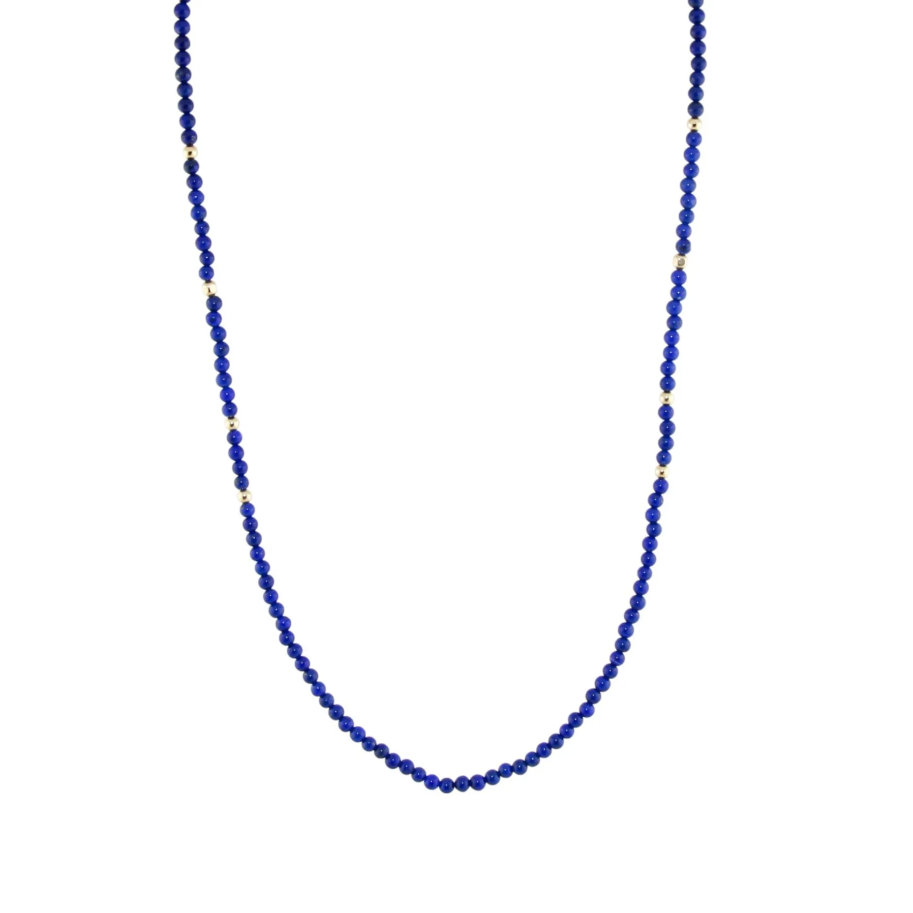 18" Lapis Lazuli x Gold Beaded Necklace
