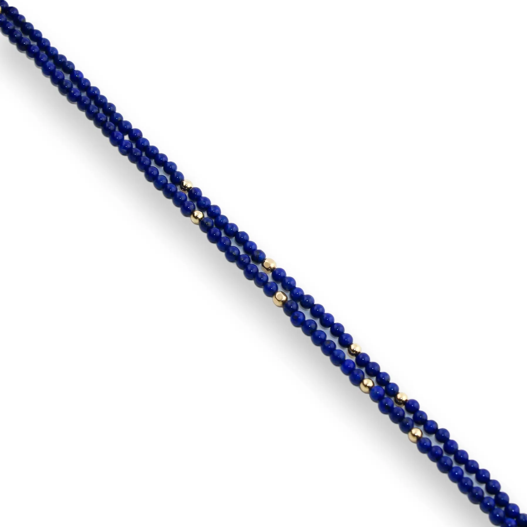 18" Lapis Lazuli x Gold Beaded Necklace