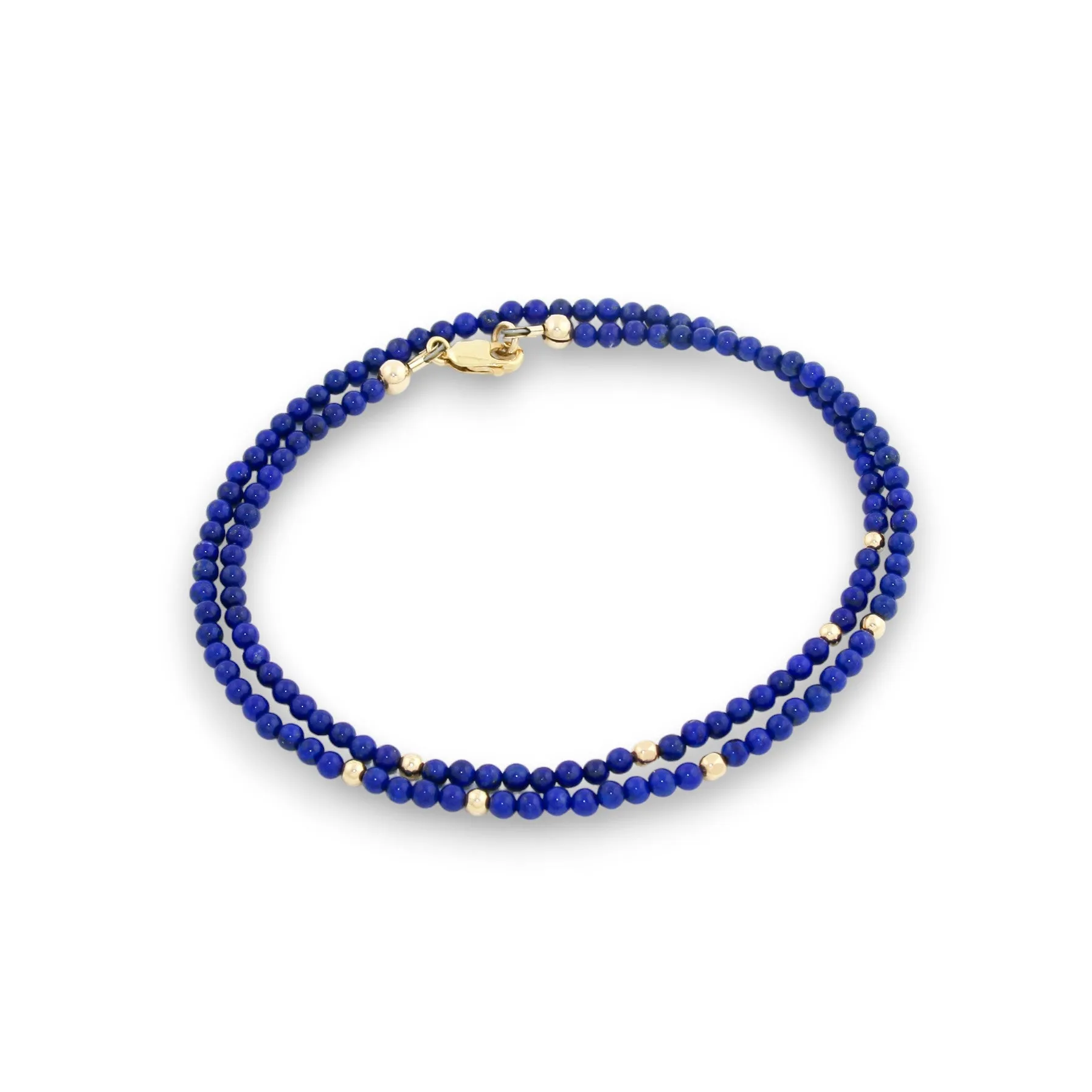18" Lapis Lazuli x Gold Beaded Necklace