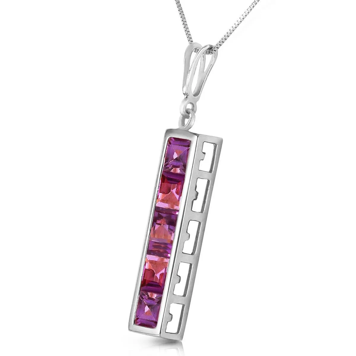 2.25 Carat 14K Solid White Gold One Amethystongst You Amethyst Necklace