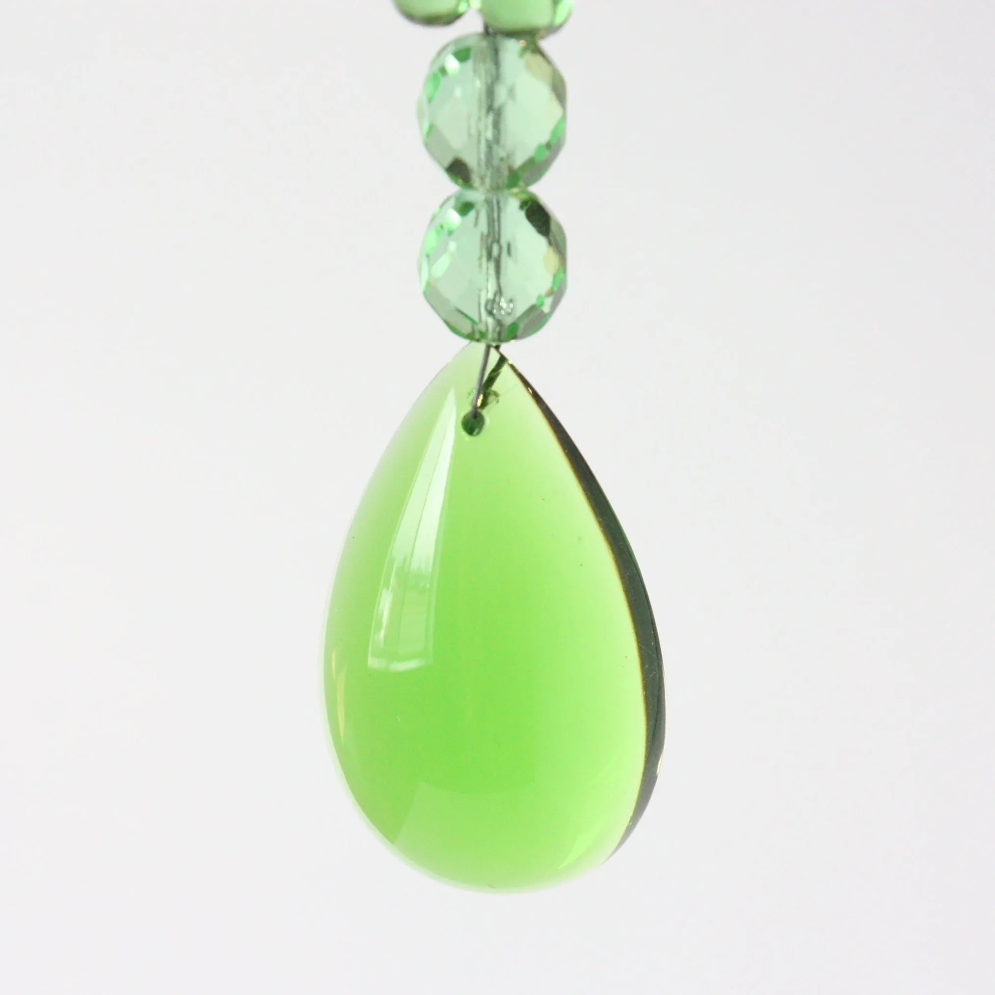 2" Green Half Pear w/ Cut Beads and Rosette