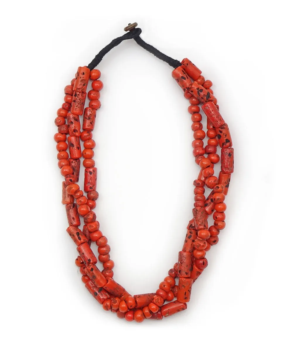 3-Strand Village Coral Necklace