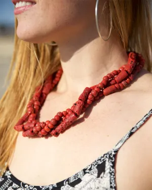 3-Strand Village Coral Necklace