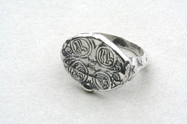 4 Point Sterling Silver Afghan Seal/Signet Ring