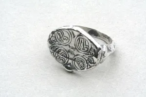 4 Point Sterling Silver Afghan Seal/Signet Ring