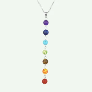 7 Chakras Crystal Beads Pendant Necklace | Jovivi