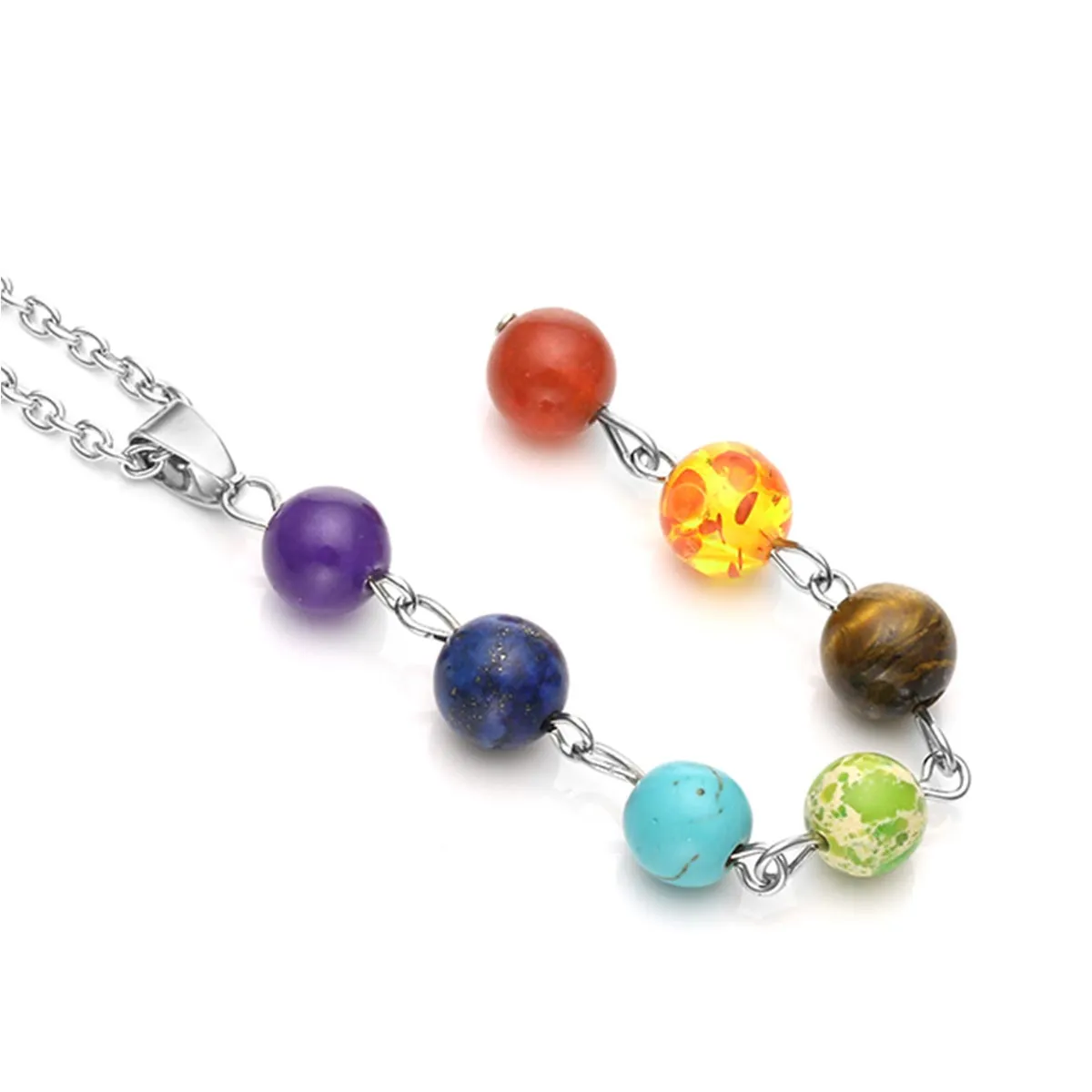 7 Chakras Crystal Beads Pendant Necklace | Jovivi