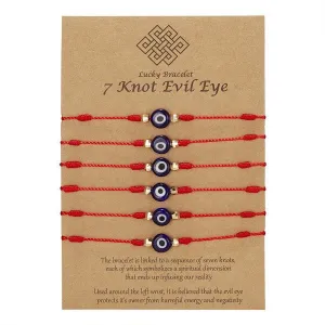 7-Knot Blue Eye Evil Adjustable Bracelet Set