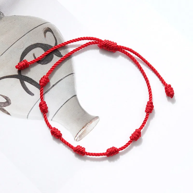 7-Knot Blue Eye Evil Adjustable Bracelet Set