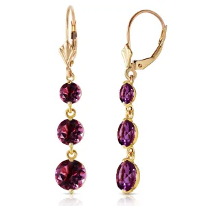 7.2 Carat 14K Solid Yellow Gold Rainfall Amethyst Earrings