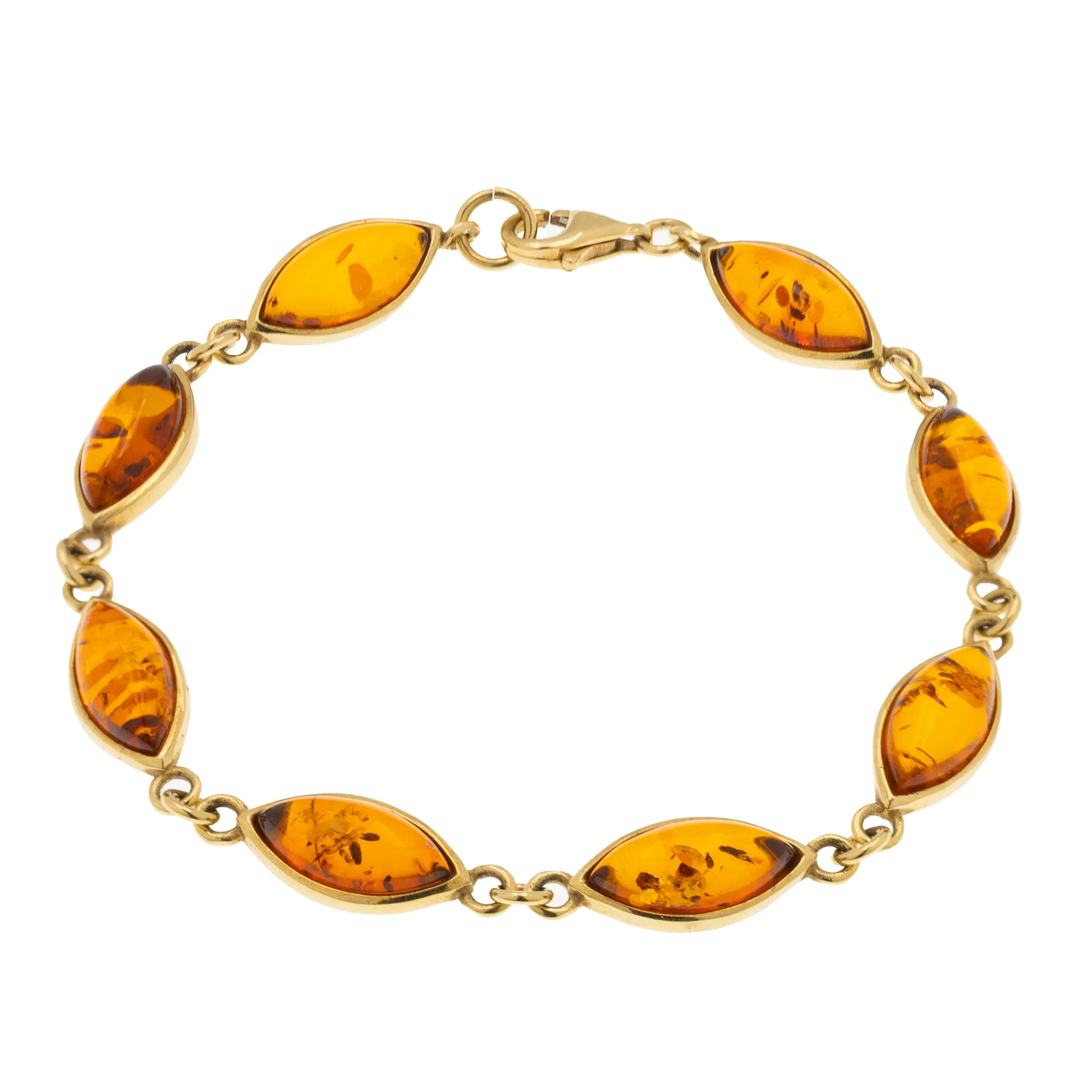 9ct Gold Amber Lozenge Bracelet