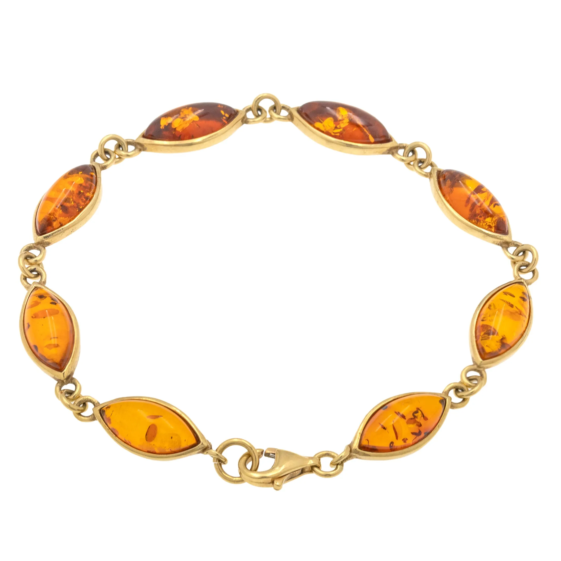 9ct Gold Amber Lozenge Bracelet