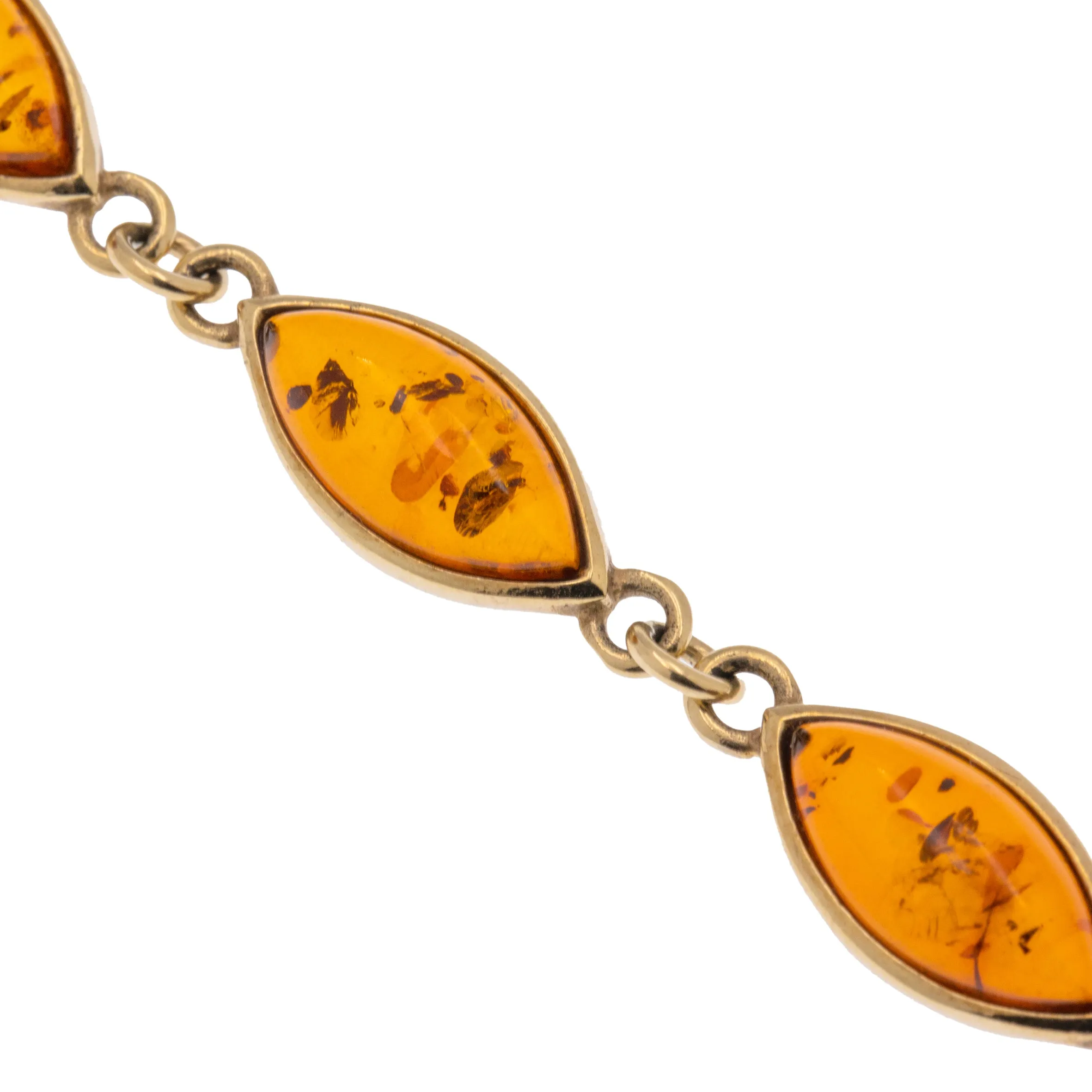 9ct Gold Amber Lozenge Bracelet