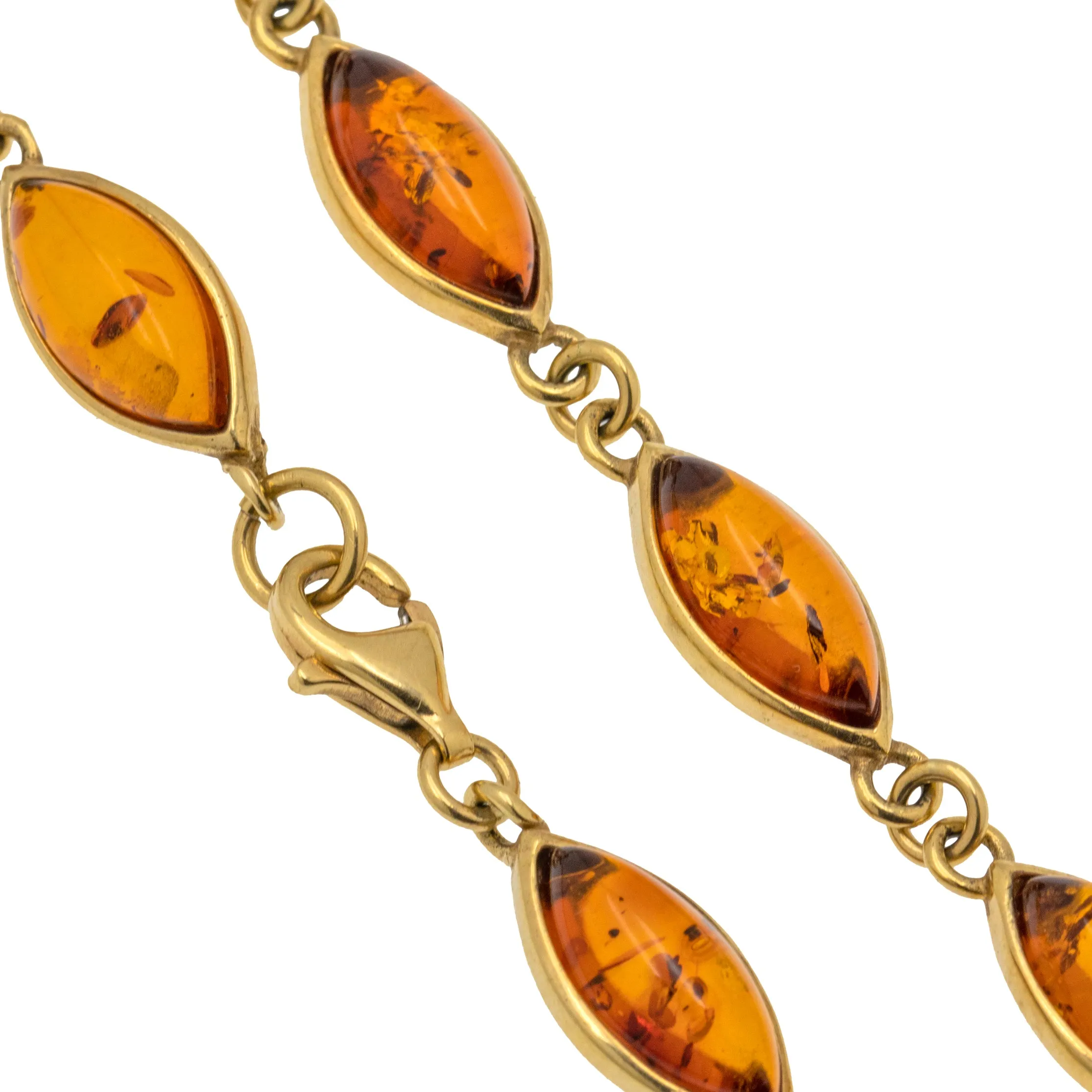 9ct Gold Amber Lozenge Bracelet
