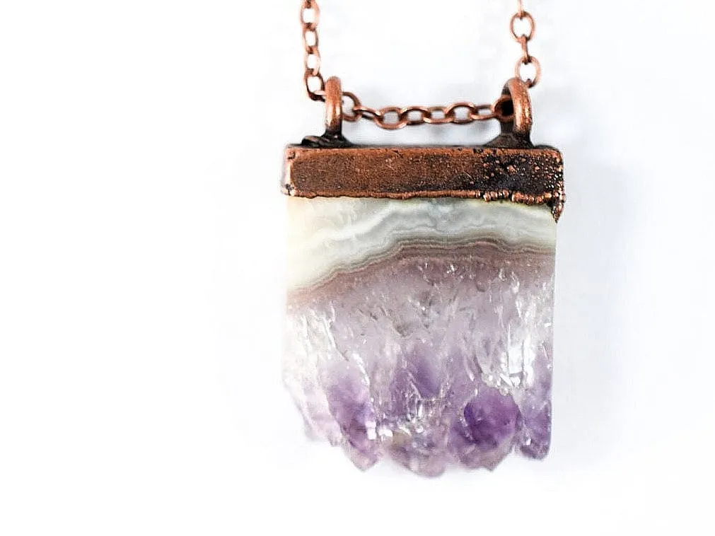Amethyst crystal necklace | Amethyst slice pendant