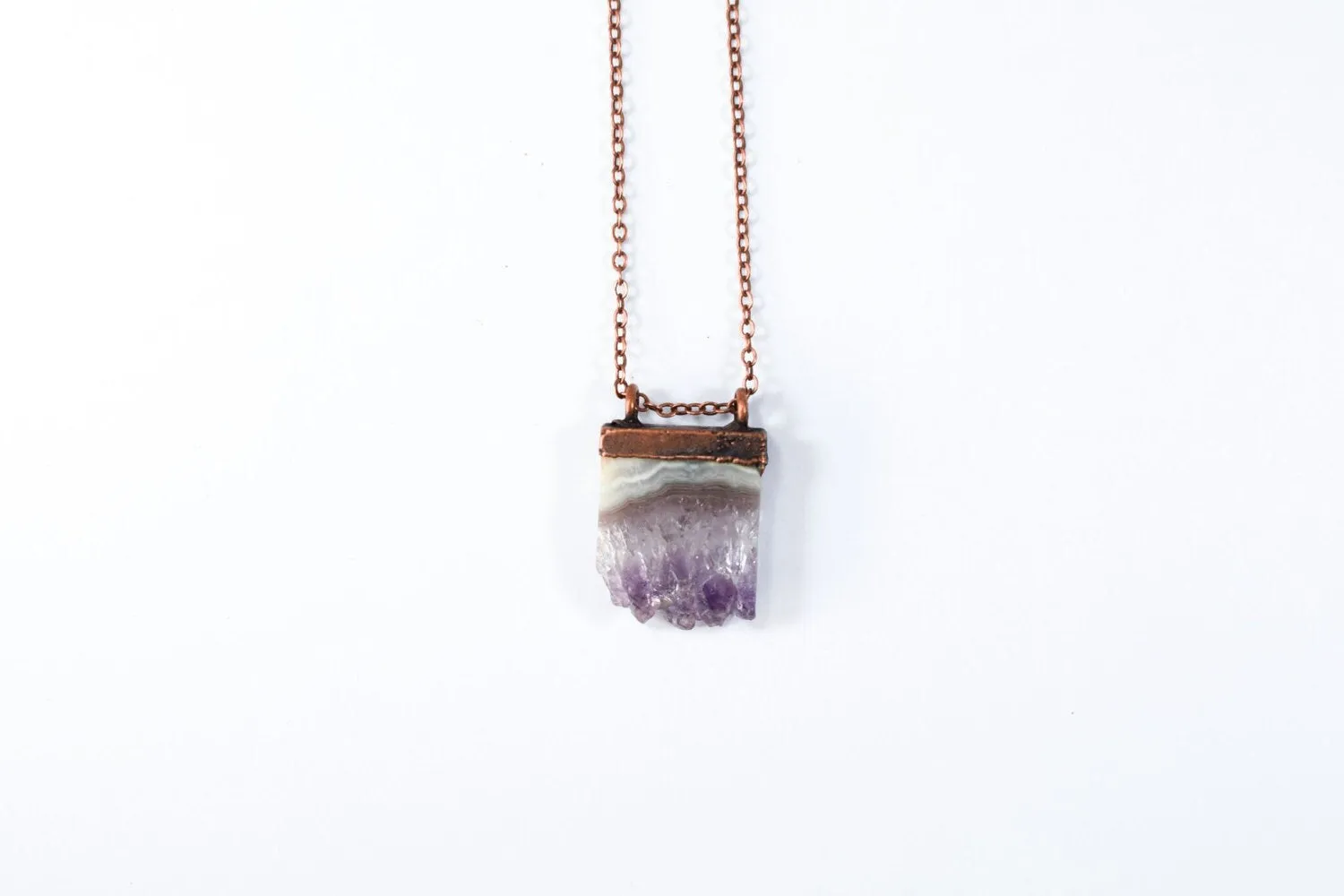 Amethyst crystal necklace | Amethyst slice pendant