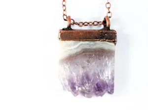Amethyst crystal necklace | Amethyst slice pendant