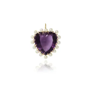 Amethyst Pearl Heart