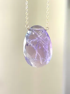Amethyst Pendant Necklace Gold Filled