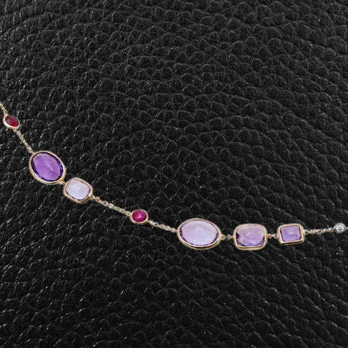 Amethyst, Ruby & Diamond Necklace