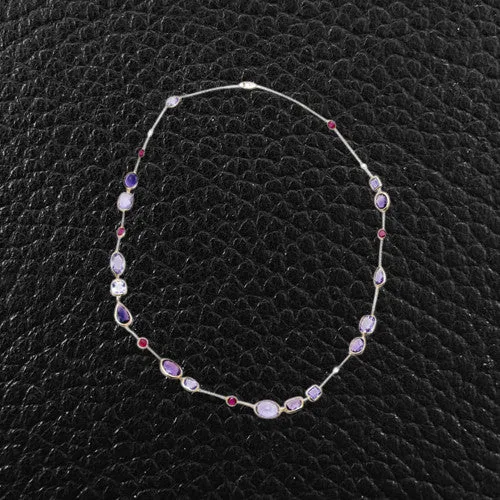 Amethyst, Ruby & Diamond Necklace