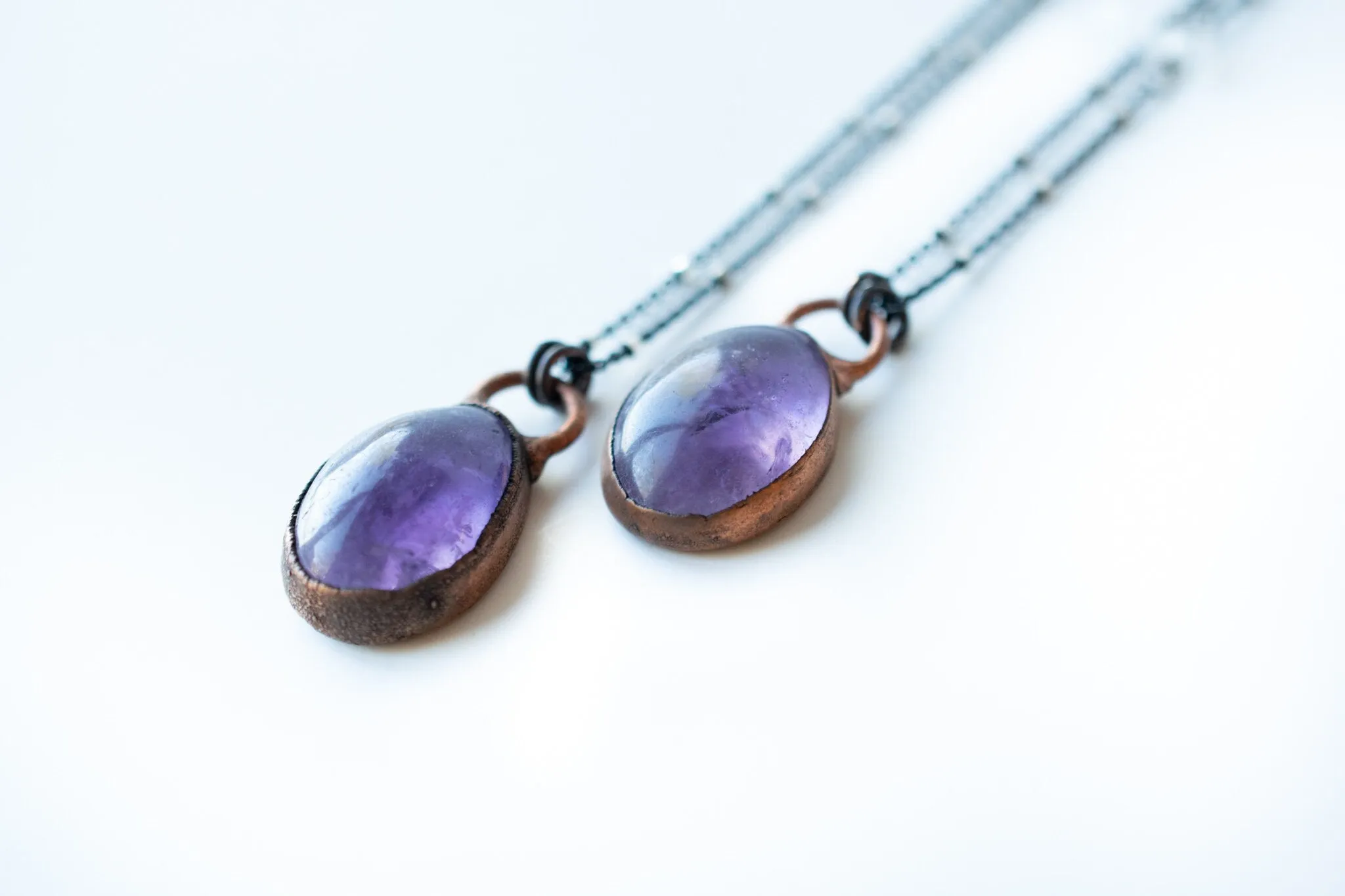 Amethyst teardrop necklace | February Birthstone pendant