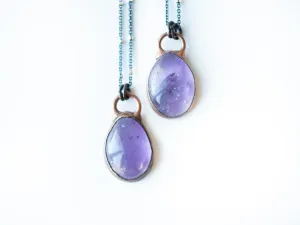 Amethyst teardrop necklace | February Birthstone pendant