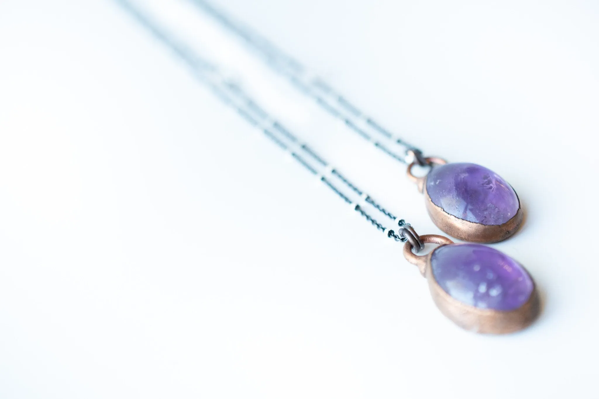 Amethyst teardrop necklace | February Birthstone pendant