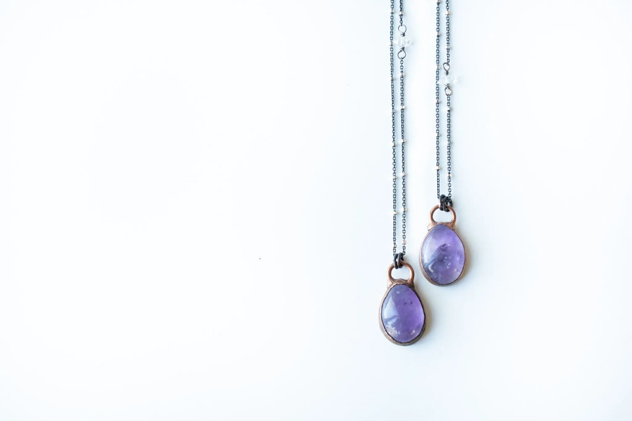 Amethyst teardrop necklace | February Birthstone pendant