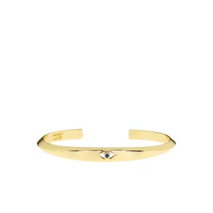 angled flat face cuff with evil eye