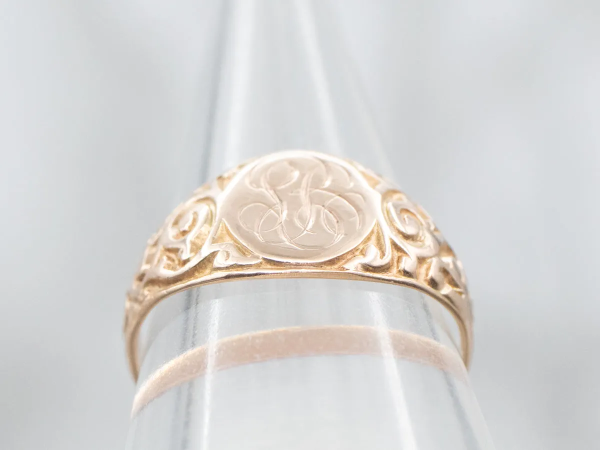 Antique Monogram "LB" Signet Ring