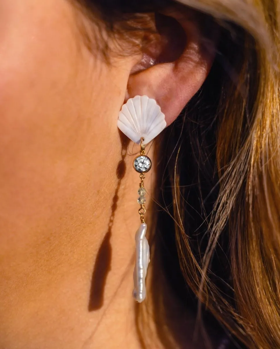 Aphrodite Mother of Pearl Chandelier Earrings