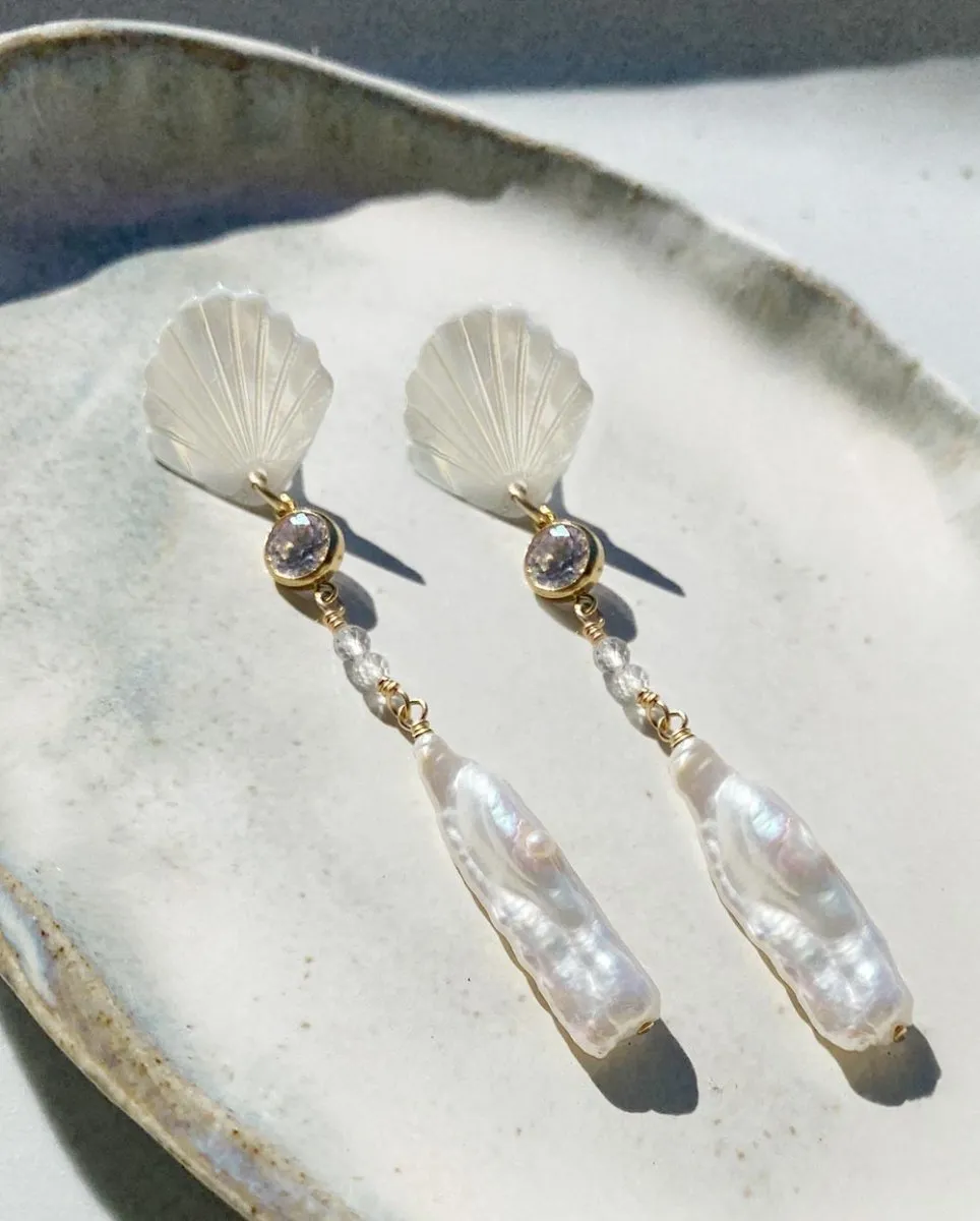 Aphrodite Mother of Pearl Chandelier Earrings