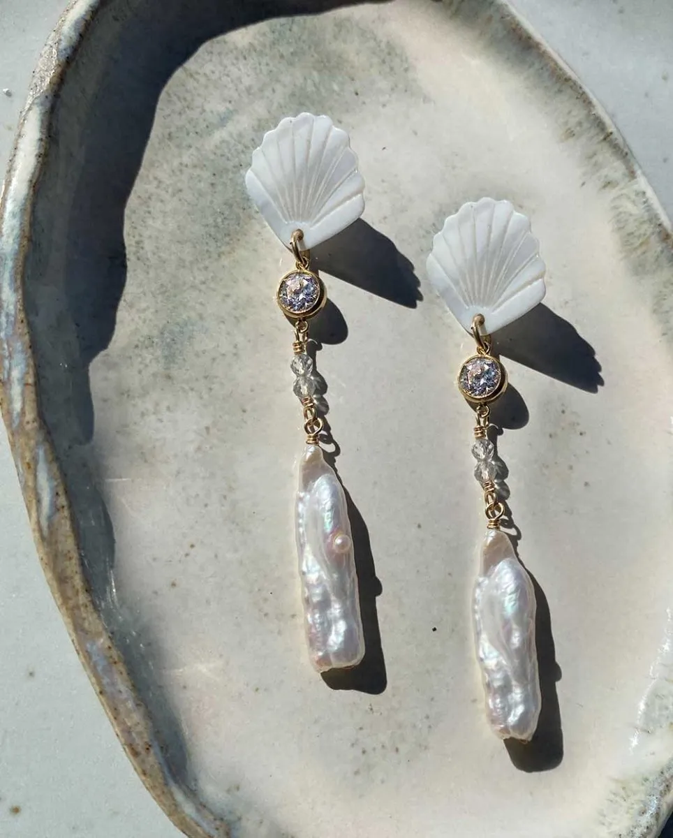 Aphrodite Mother of Pearl Chandelier Earrings