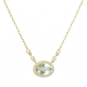 Aura Green Amethyst Gemstone Necklace