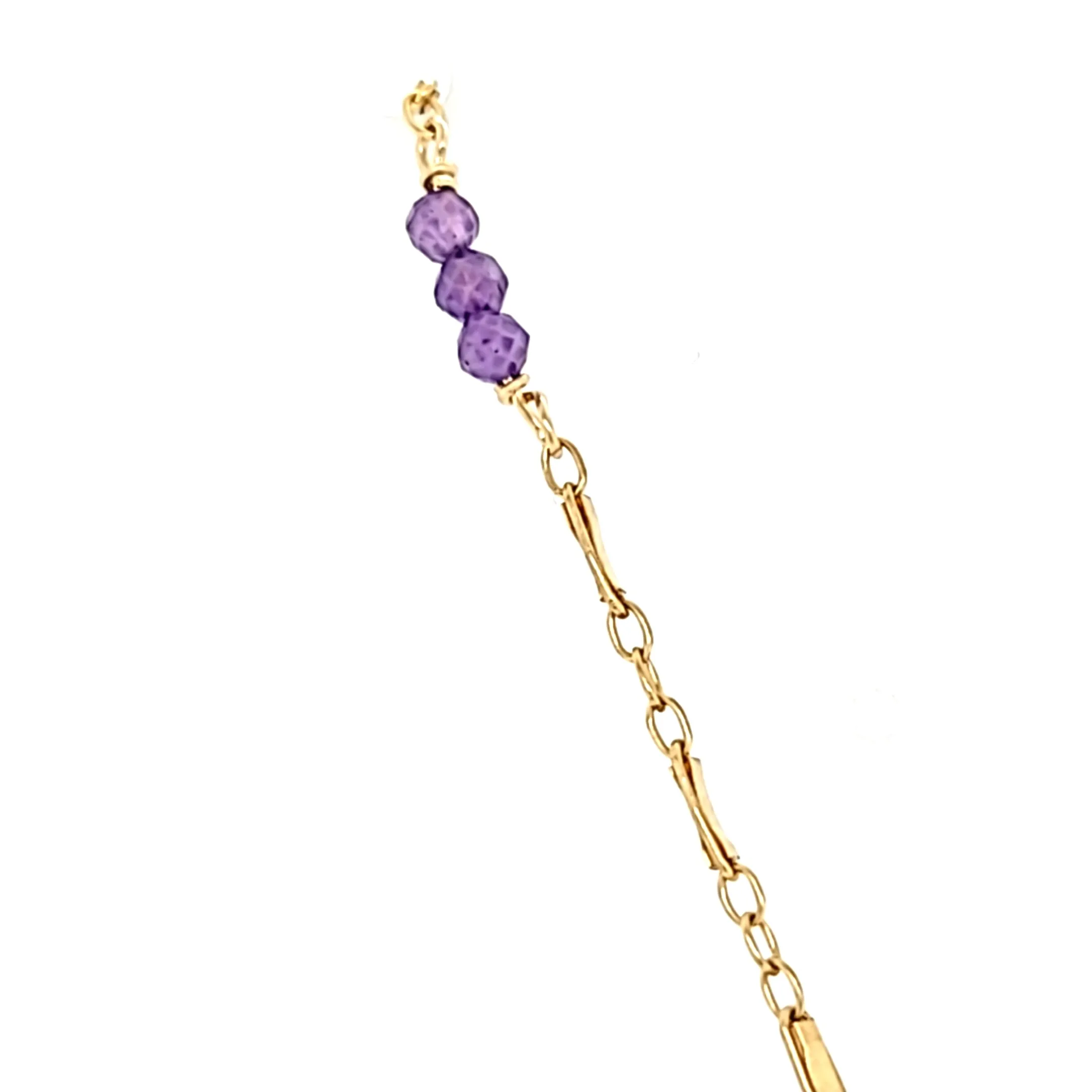 AVF Gold Chain Amethyst Point Necklace (SI3712)