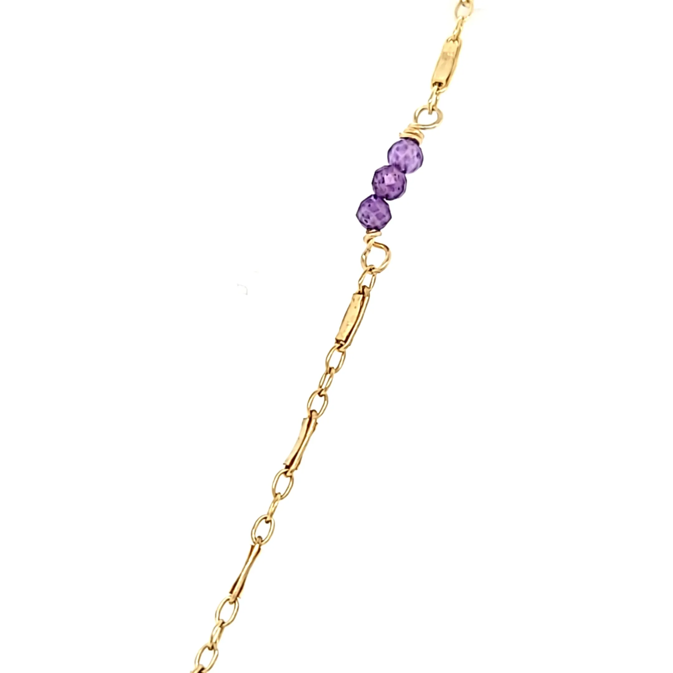AVF Gold Chain Amethyst Point Necklace (SI3712)
